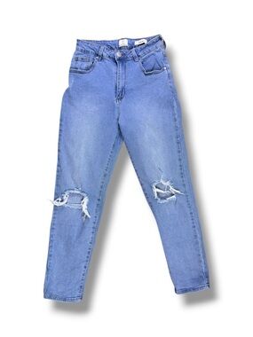 Cotton On Light Blue High-Rise 90’s Ripped Jeans